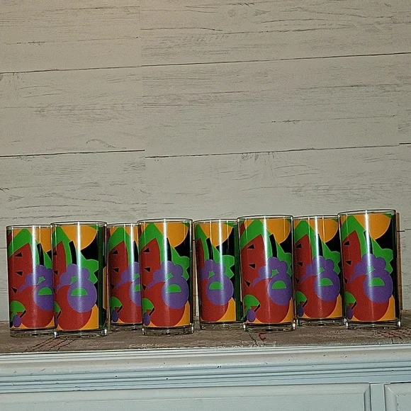 VintageStotter Colorful Fruit Ice Bucket & Cup Set13 Pieces